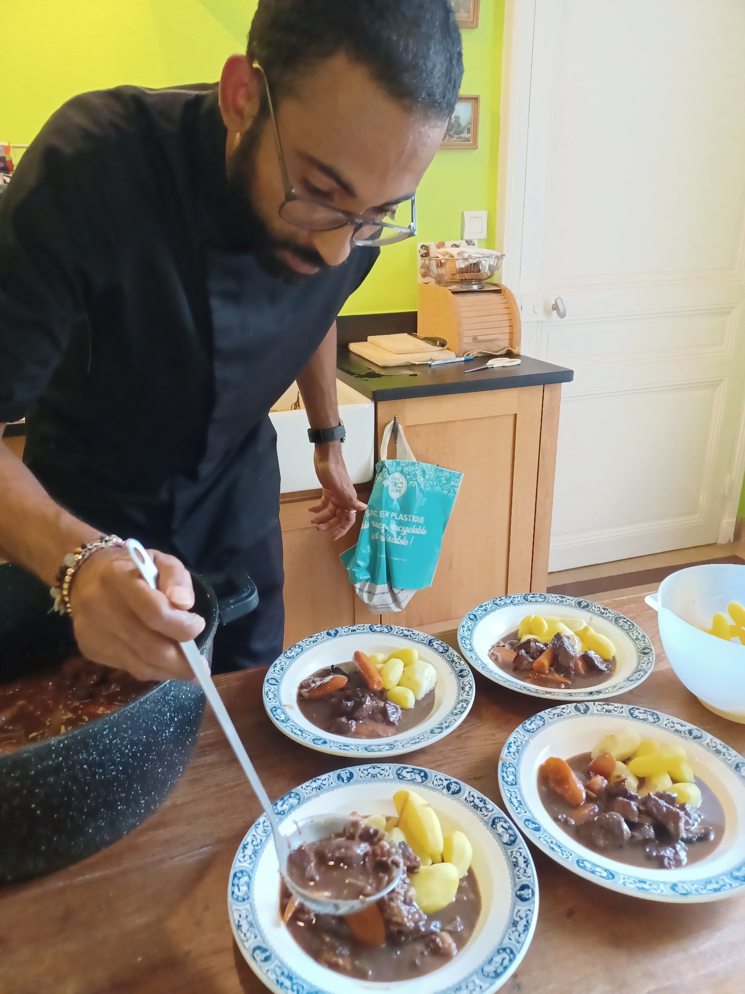Prepartion boeuf bourguignon