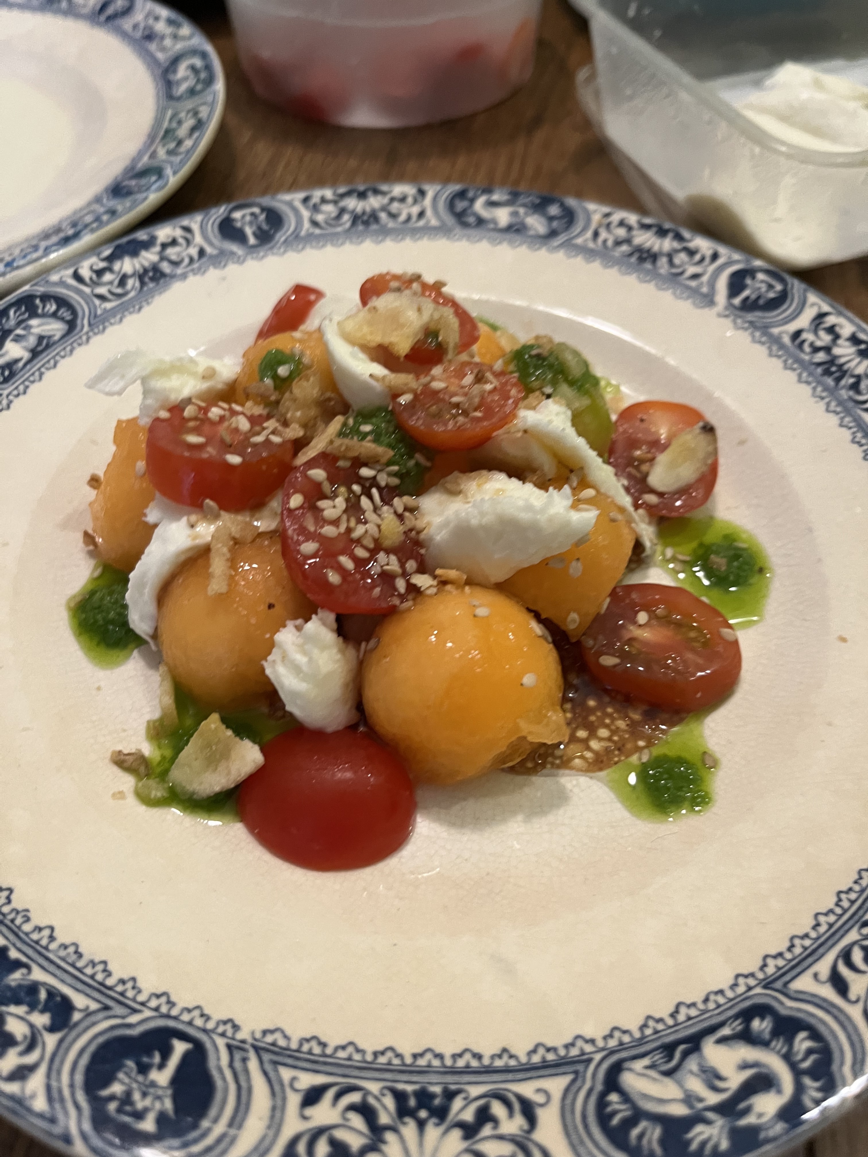Salade de melon tomate et mozarella