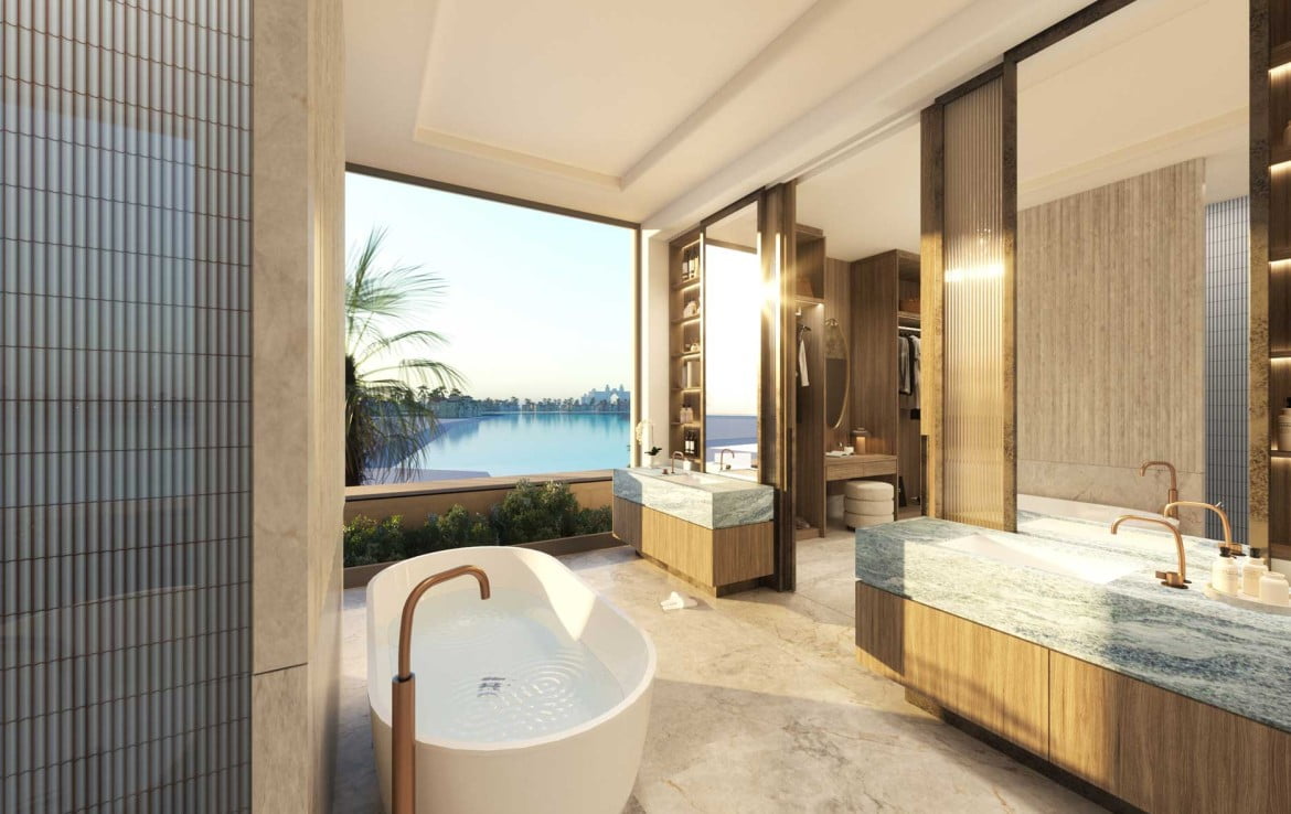 Six senses residence the palm signature villa bathroom 1170x738