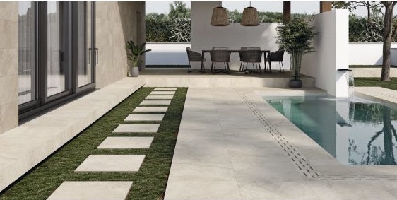 Dalle exterieur cam 20mm beige r11 60x60 cm