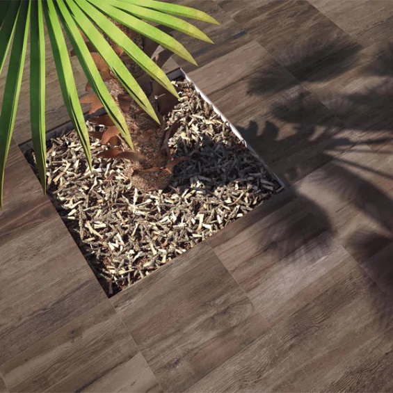 Dalle 60 x 60 effet bois noyer