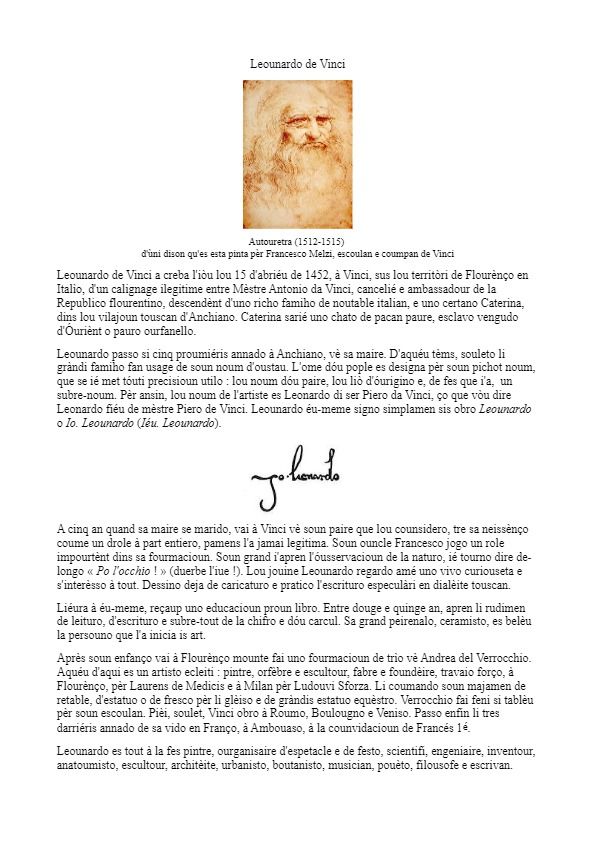 Vinci texte corrige 1