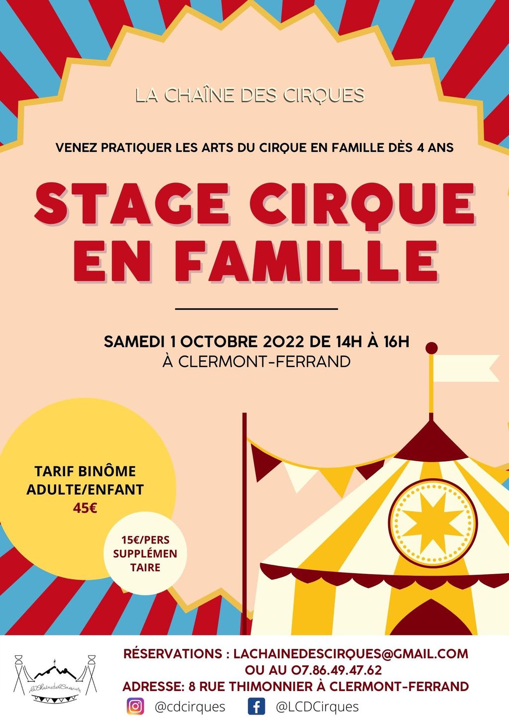 Stage Cirque en Famille - Octobre 2022