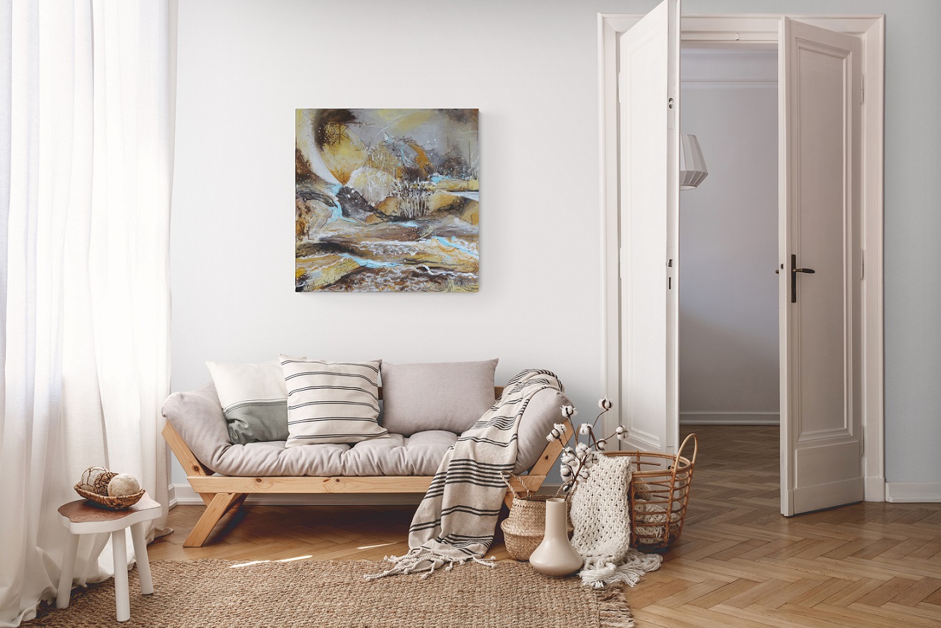 Peaceful living room wall