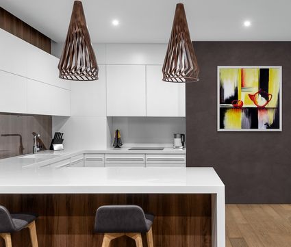 Bright modern kitchen interior