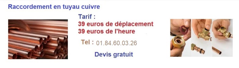 raccordement tuyau cuivre plombier clichy