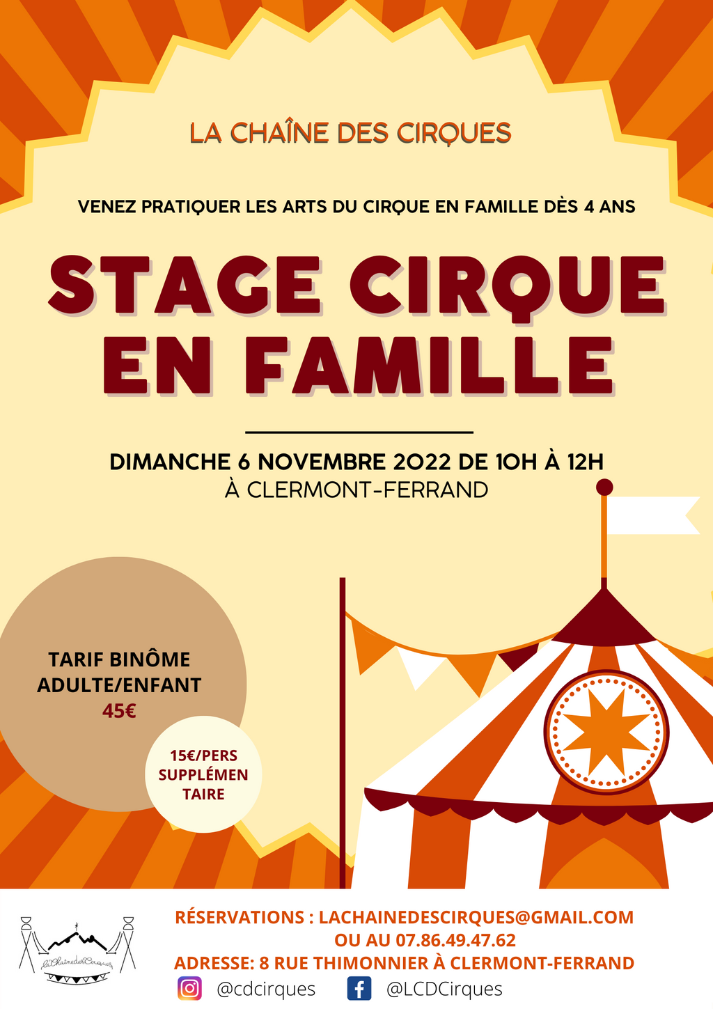 Stage Cirque en Famille - Novembre