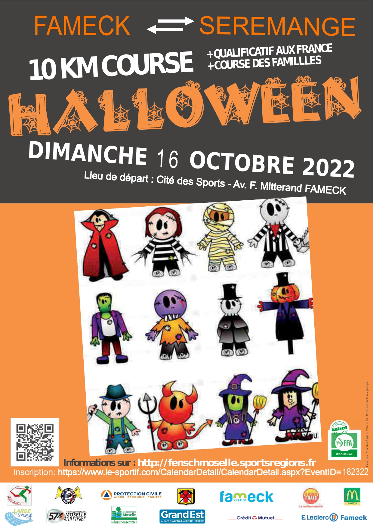  9ème édition des  10 km d'HALLOWEEN  FAMECK ->SEREMANGE -> FAMECK