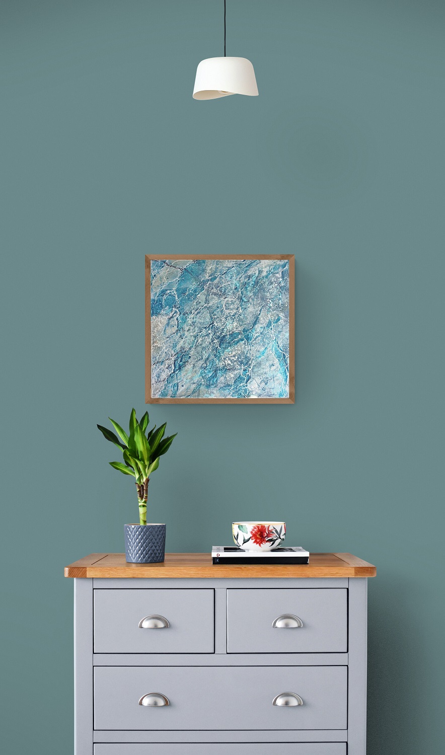 The gray wood cabinet 9