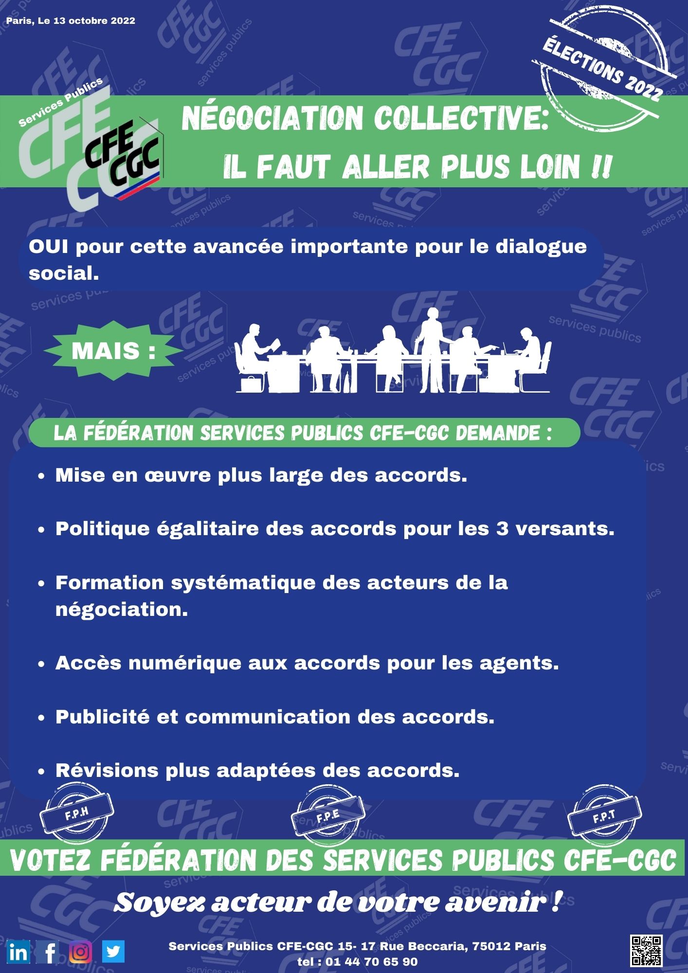 Nouveau tract : Négociation collective: il faut aller plus loin !