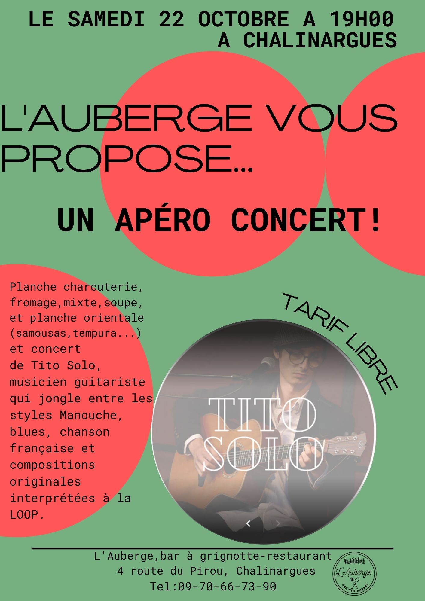 APERO CONCERT LE 22/10/2022