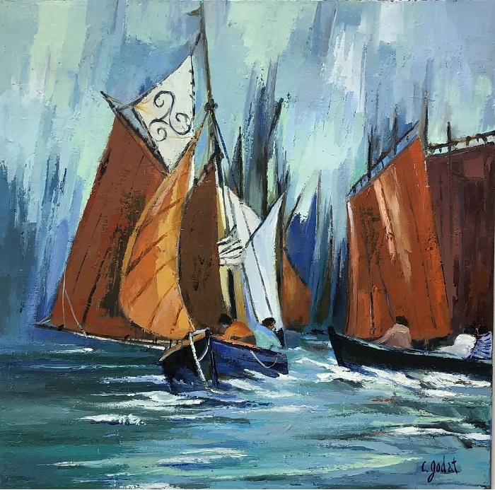 Les voiles rouges 60x60