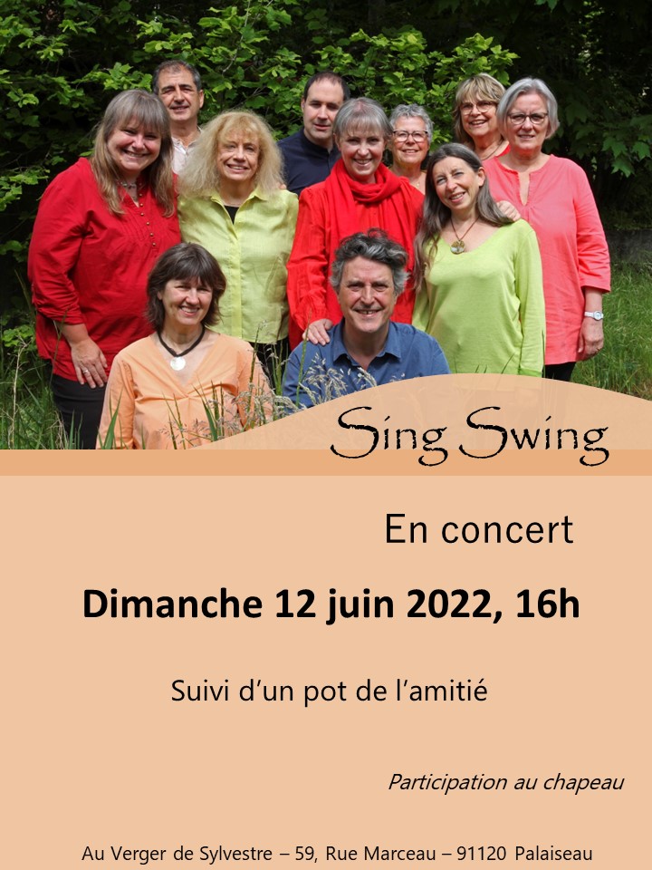 Concert Sing Swing, le 12 juin 2022 à Palaiseau (91)
