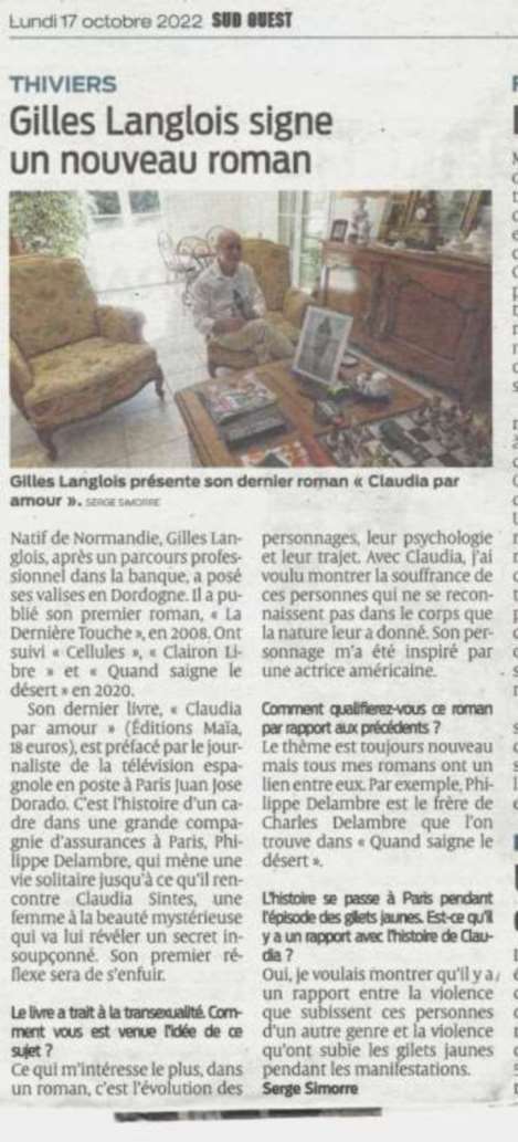SUD-OUEST-17-10-2022-Claudia-par-amour