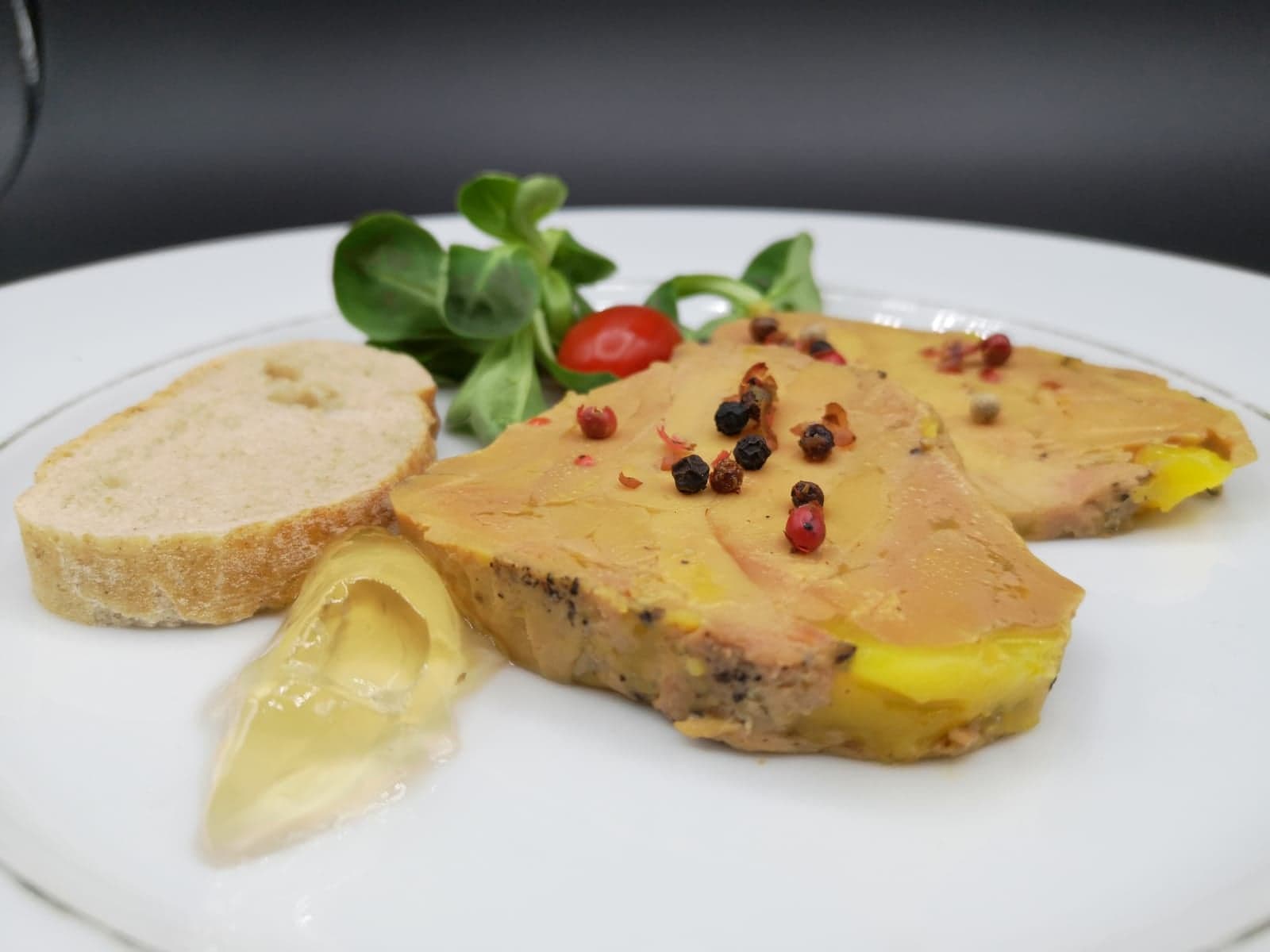 Assiette de présentation de notre foie gras