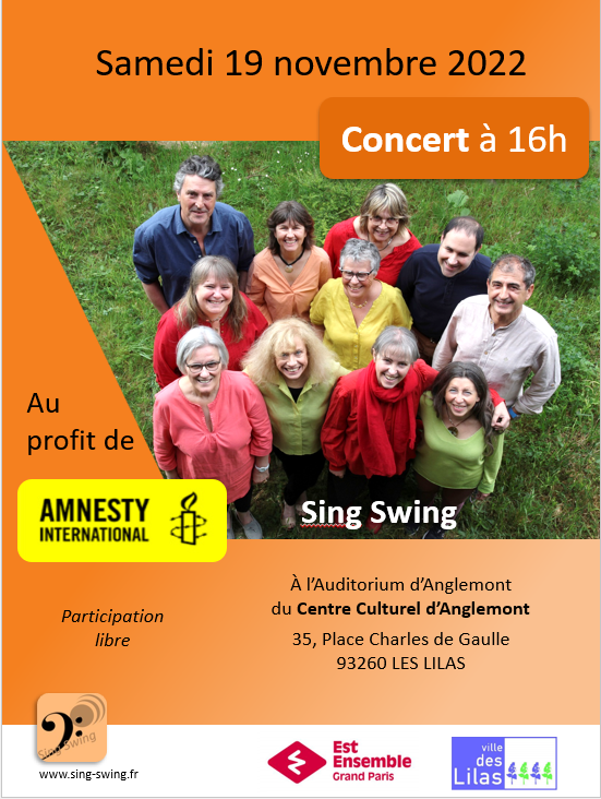 Concert Sing Swing le 19 novembre 2022, Les Lilas (93)