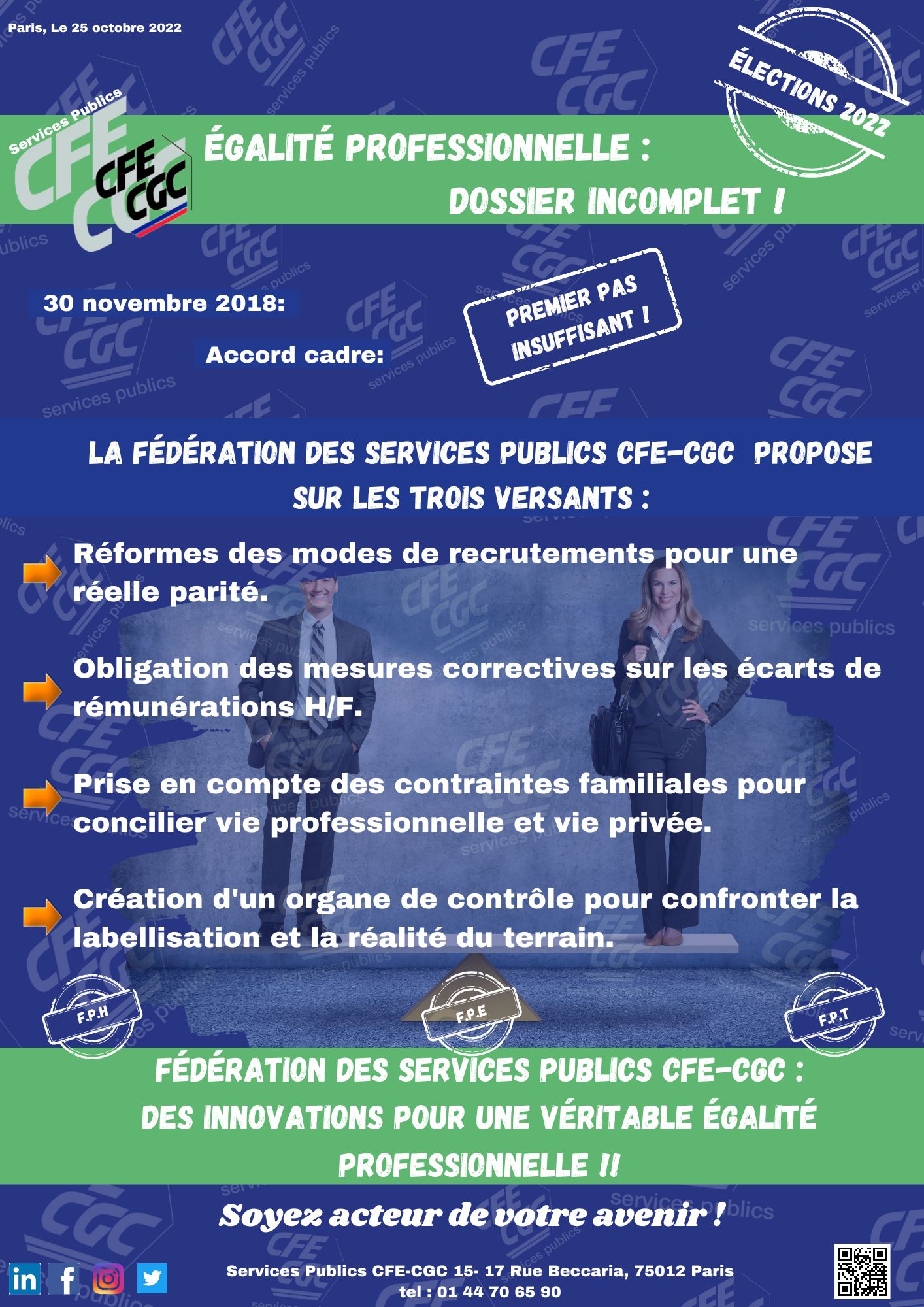 Egalité Professionnelle: Dossier incomplet !