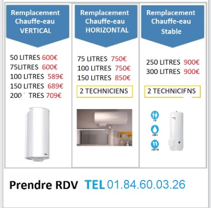 Remplacement chauffe eau