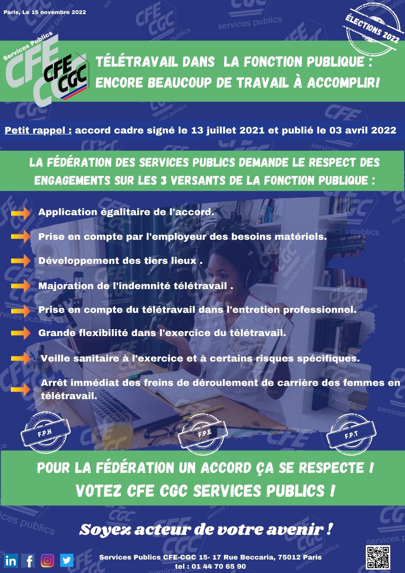 Télétravail dans la FP: encore beaucoup de travail à accomplir !