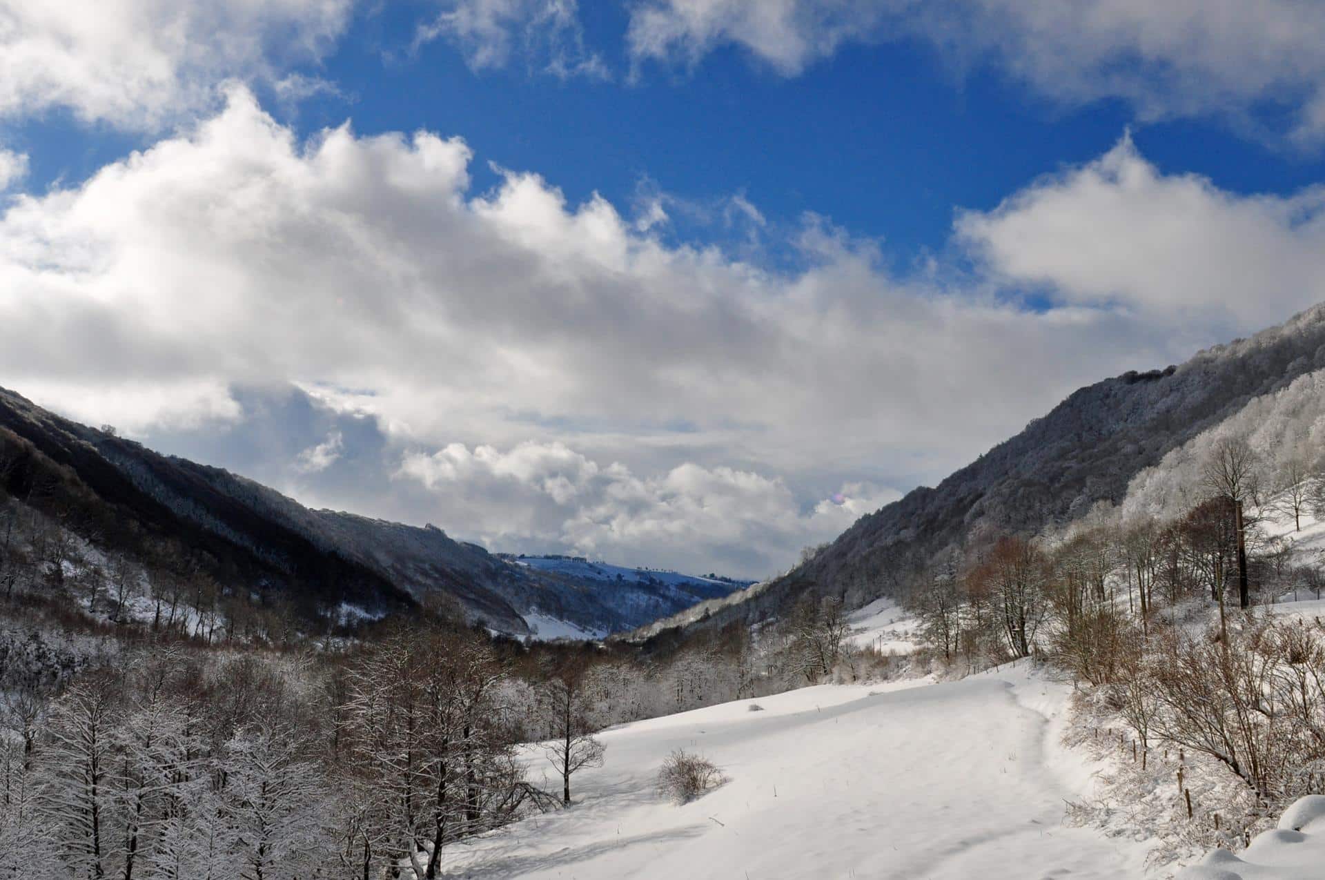 Hiver devant maison