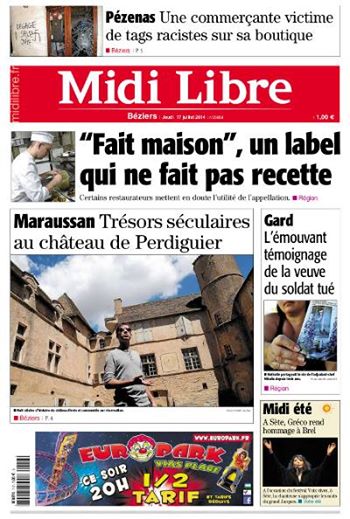 Une de midi libre du 17 07 14