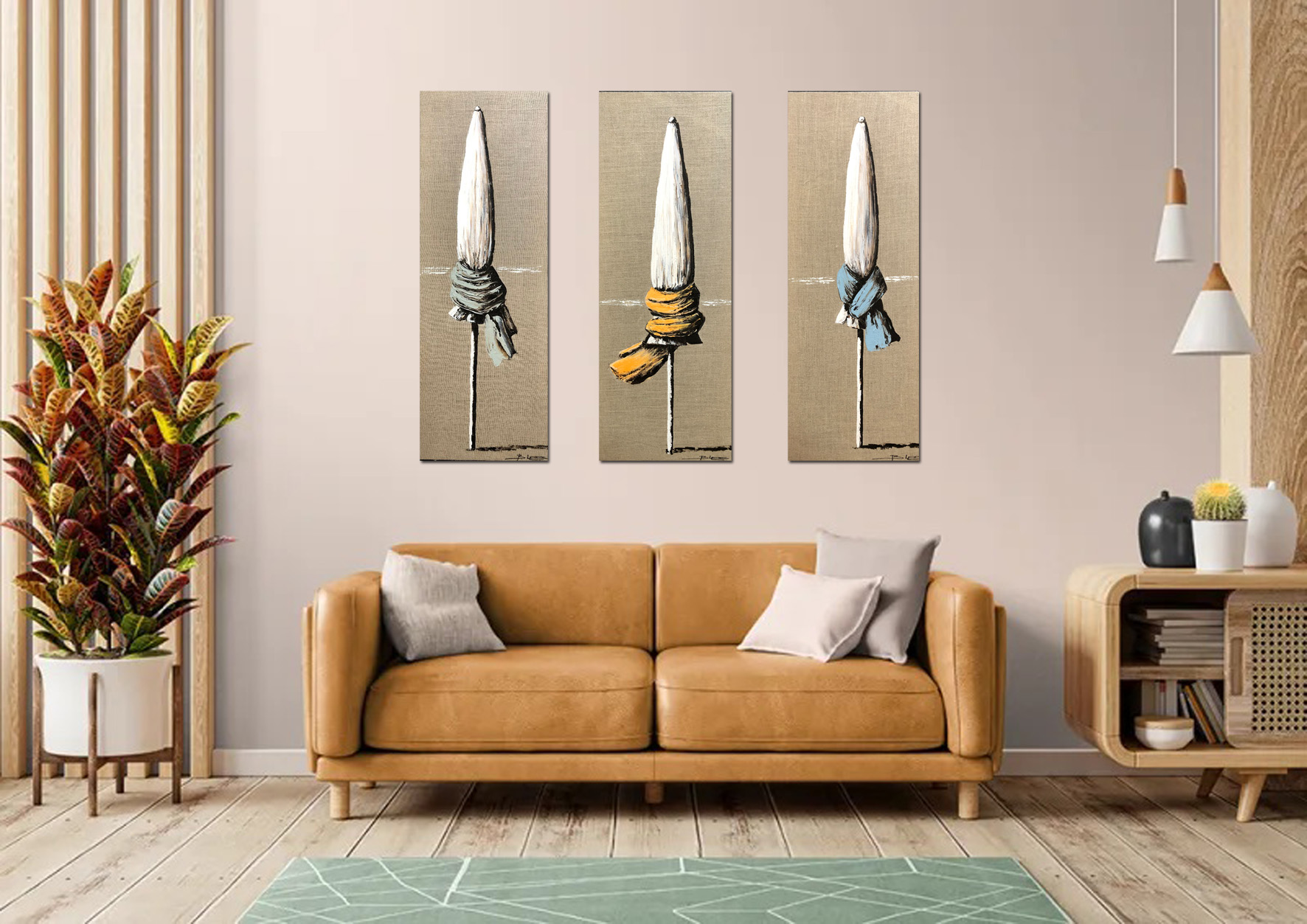 3 parasols 35x100
