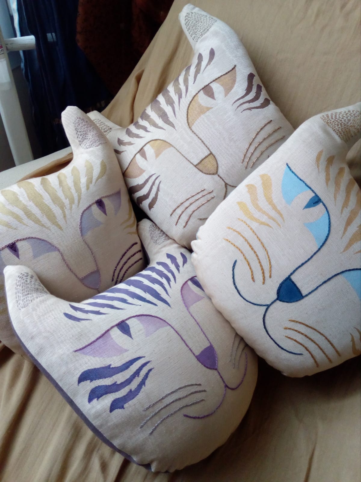 Coussins chat famille