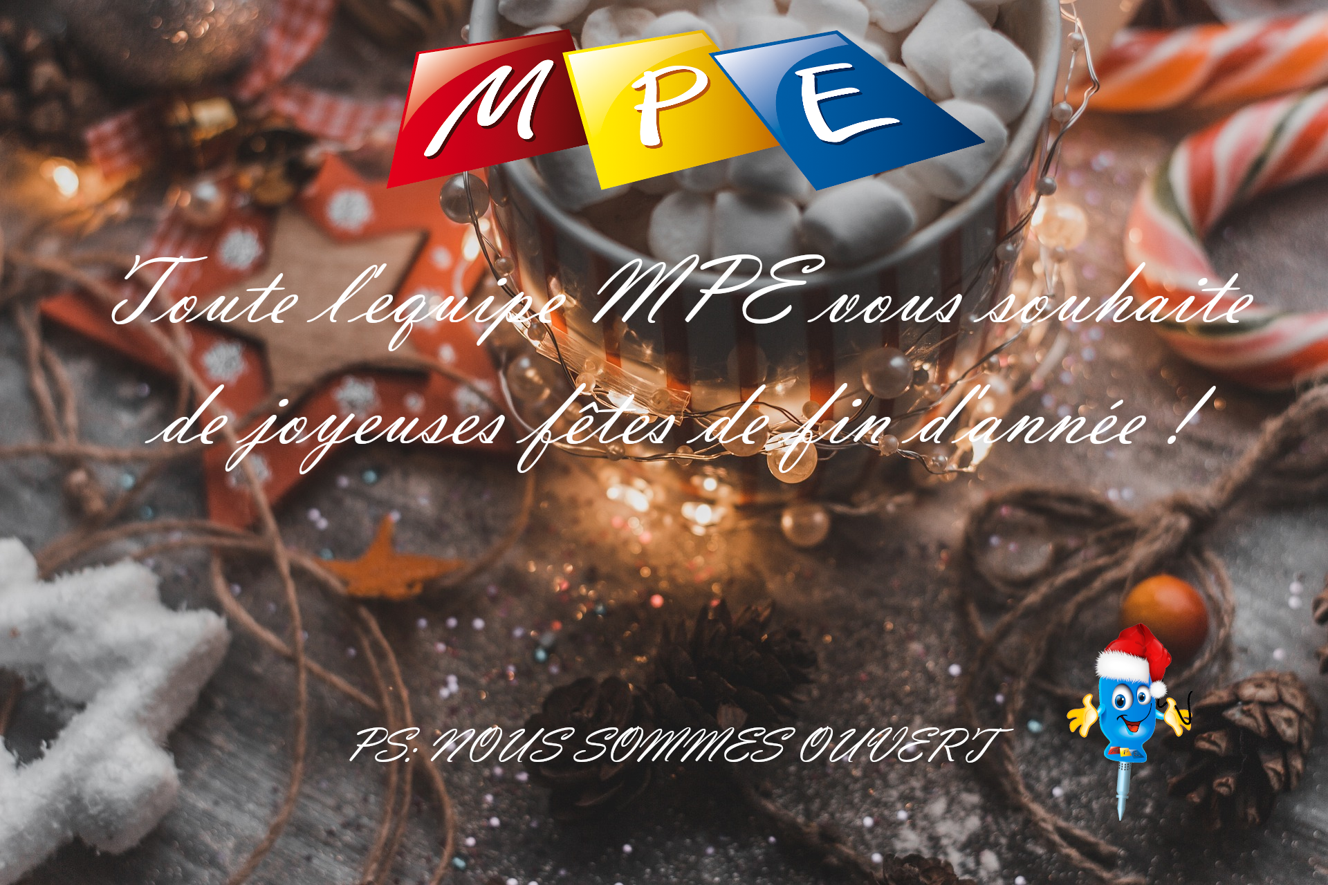 Joyeuses fêtes ! Nous sommes ouvert :)