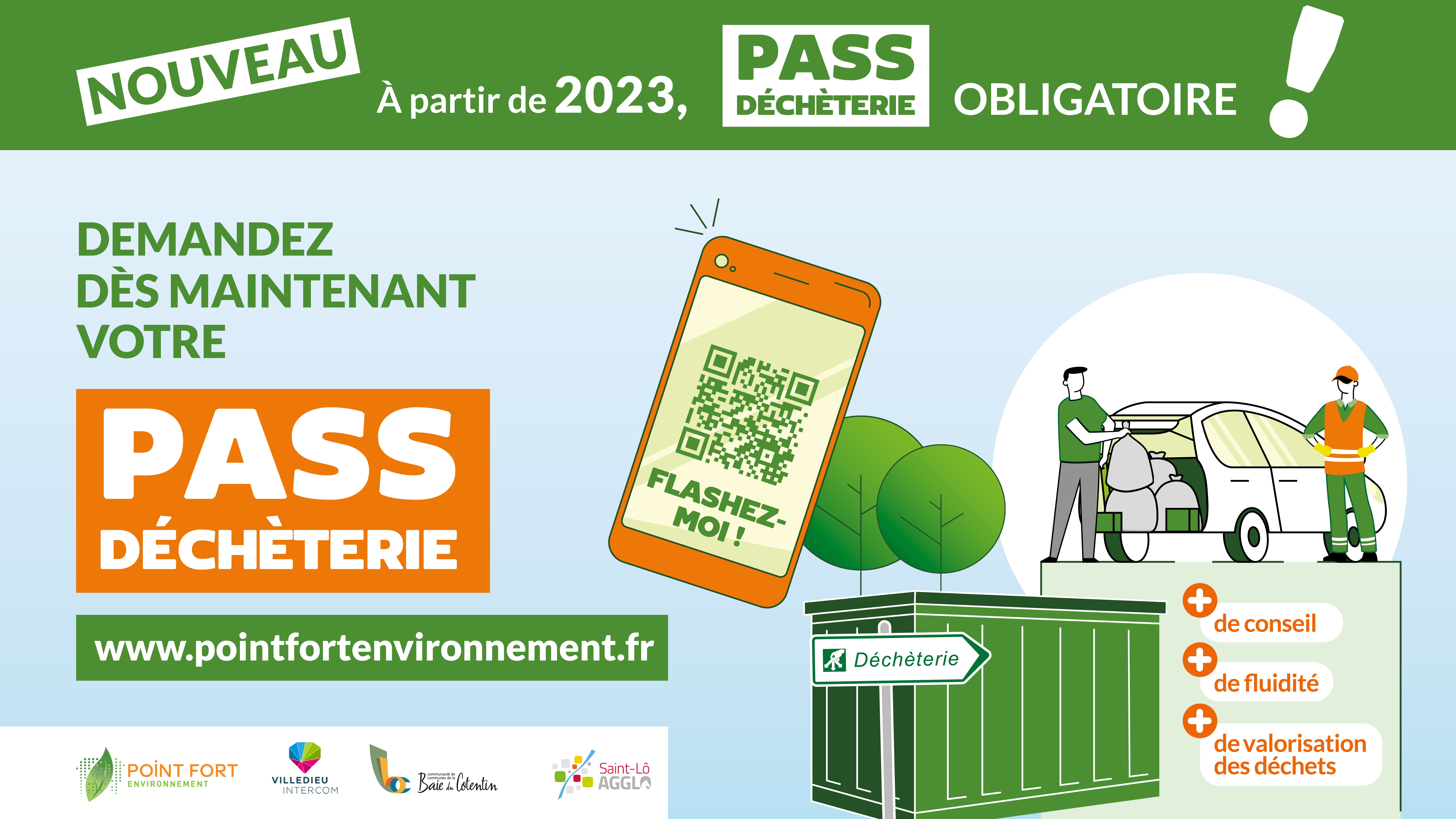 Affiche pass decheterie ecran