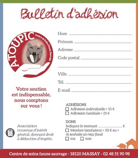 Bulletin d'adhésion 2023