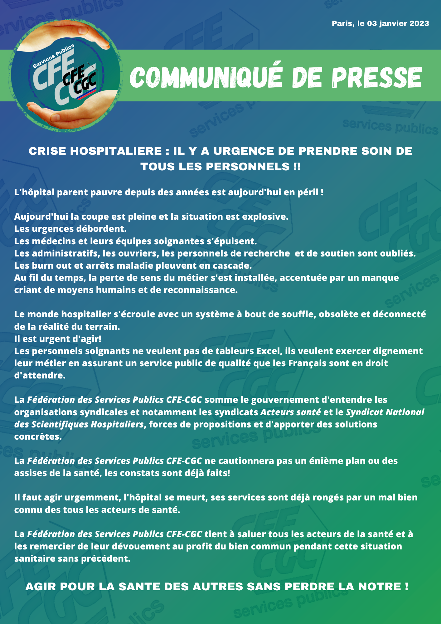 Communiqué de presse
