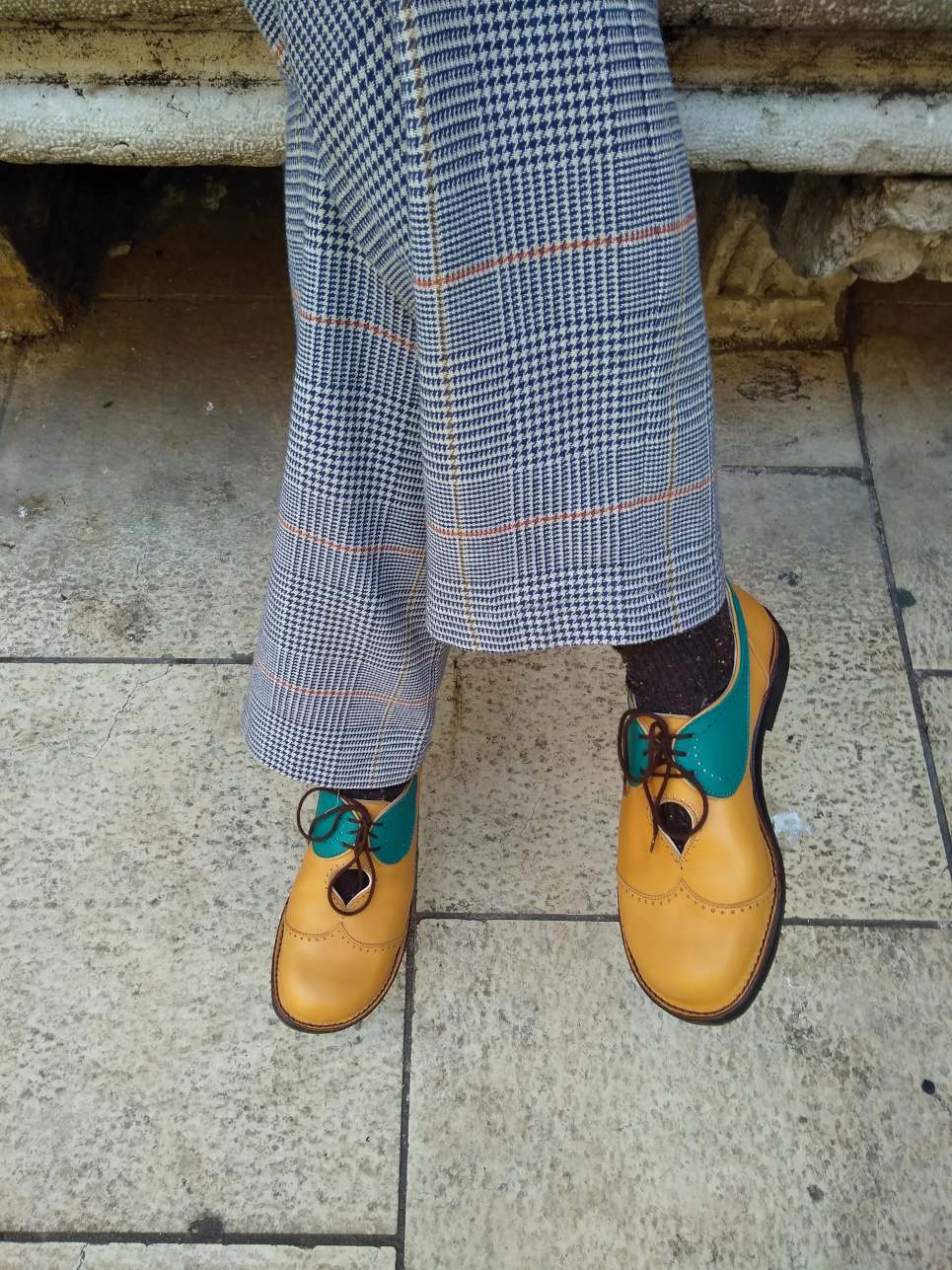 Chaussures basses steffi lyon anna bauer jaune et turquoise