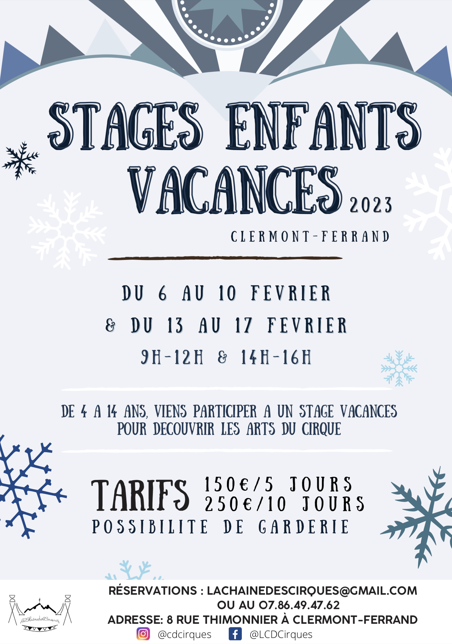 Stage Vacances Hiver - Février