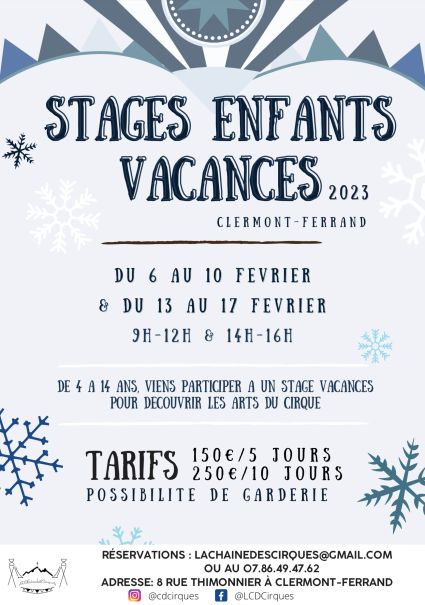 Stage Vacances Hiver - Février