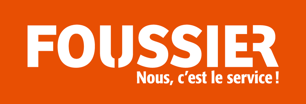 Logo foussier blanc fond orange
