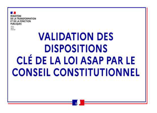 Validation des dispositions clé de la loi d’Accélération et de Simplification de l’Action Publique 