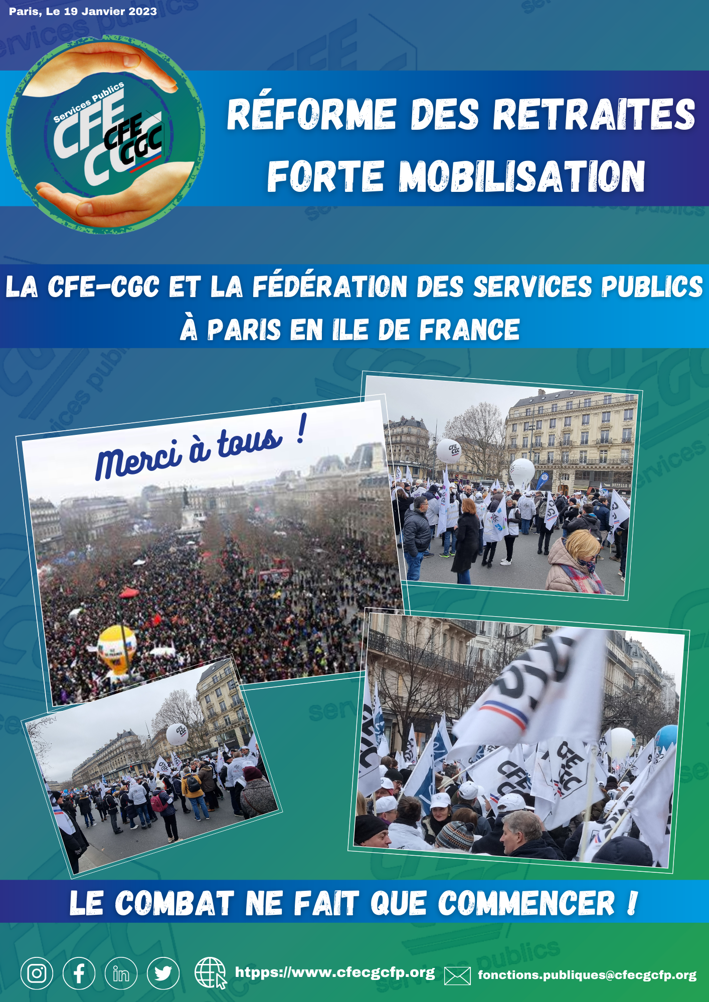 Réforme des retraites, Forte Mobilisation!