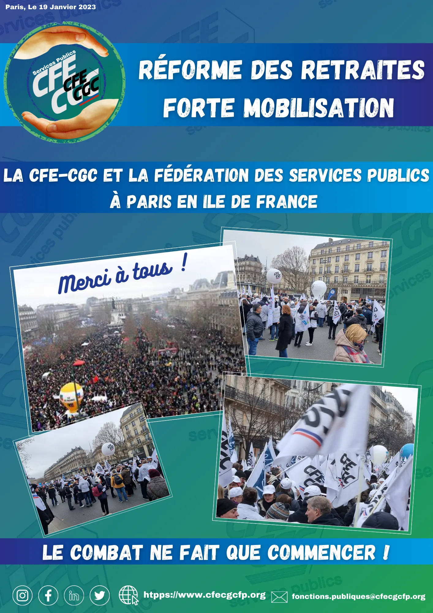 Réforme des retraites, Forte Mobilisation!