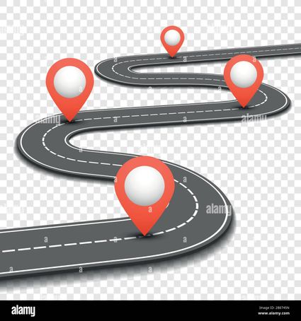 Voiture-route-rue-autoroute-feuille-de-route-infographics-design-plan-de-chemin-et-de-direction-avec-le-signe-rouge-pin-illustration-vectorielle-2b0745n