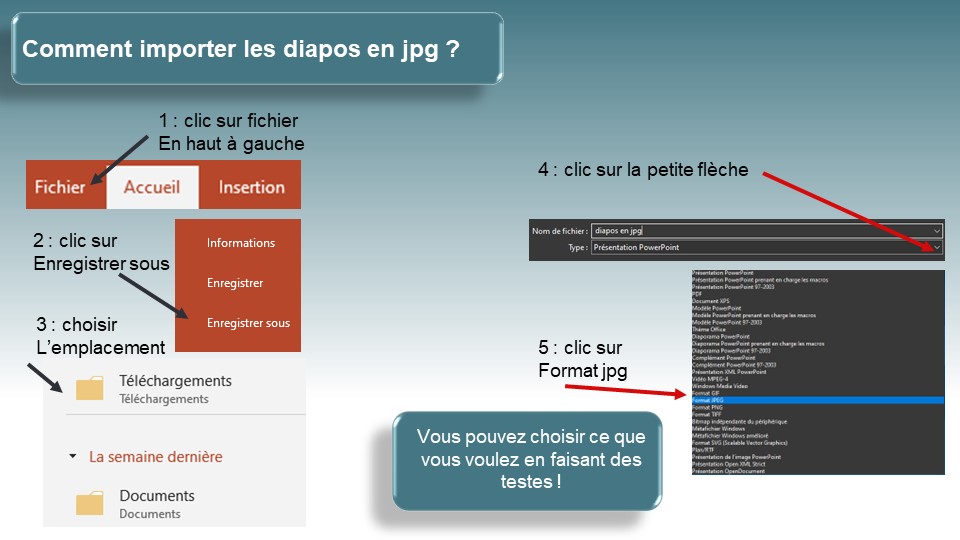 Comment mettre une diapositive en jpg sur powerpoint