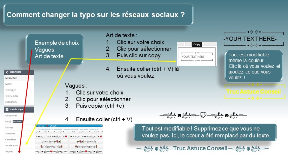 comment changer la typo sur les réseaux sociaux