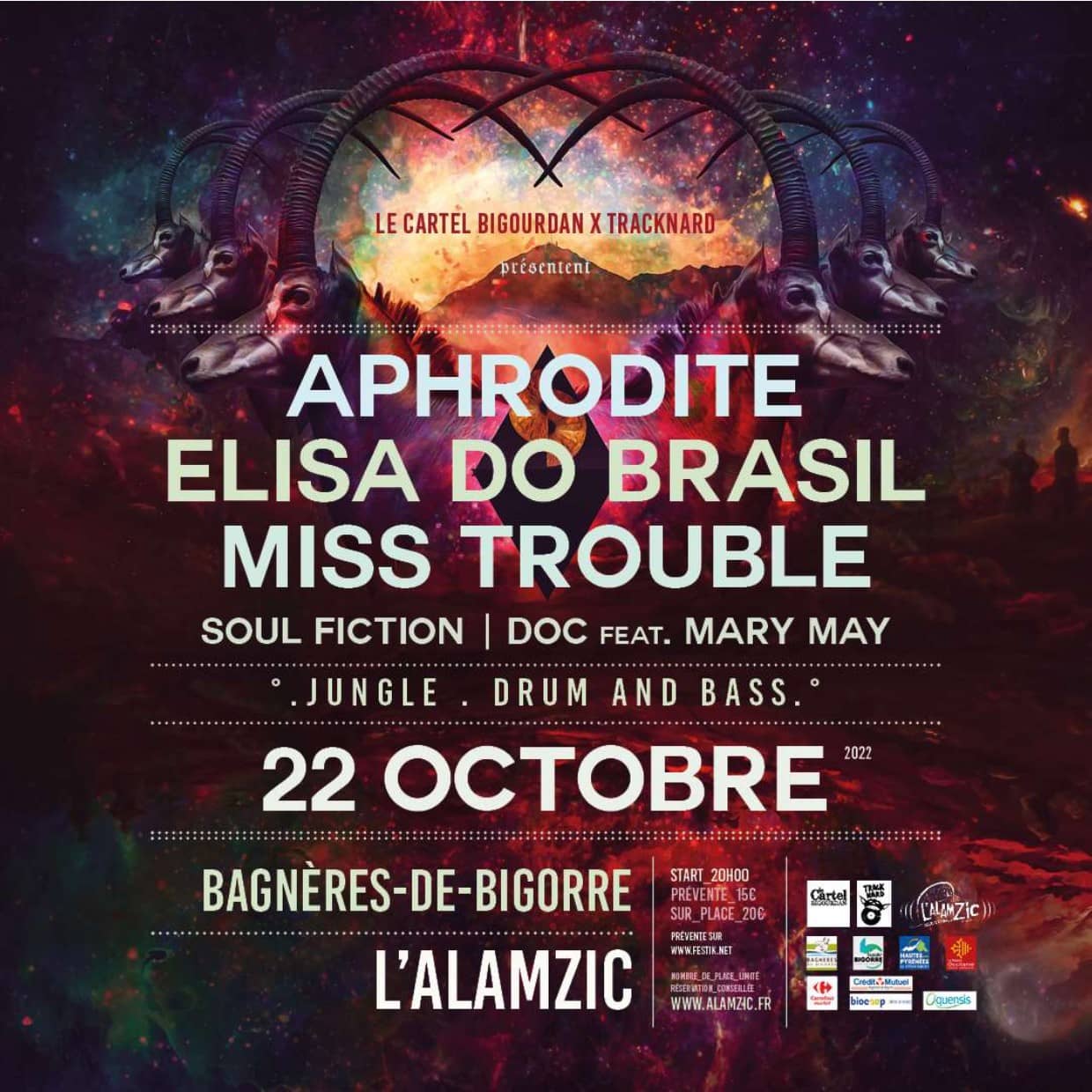 Visuel soirée drum and bass du cartel bigourdan
