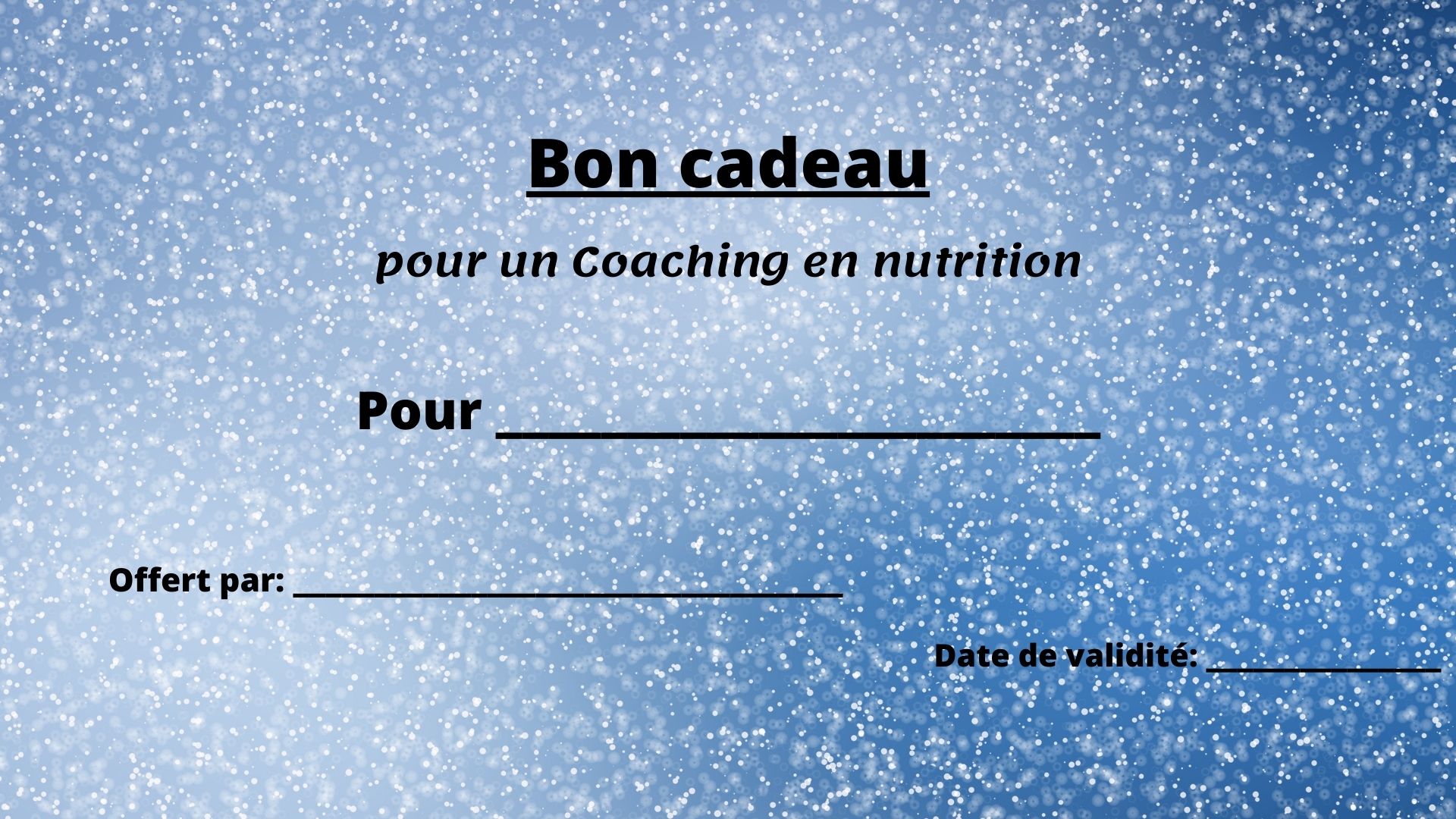 Bon cadeau bleu