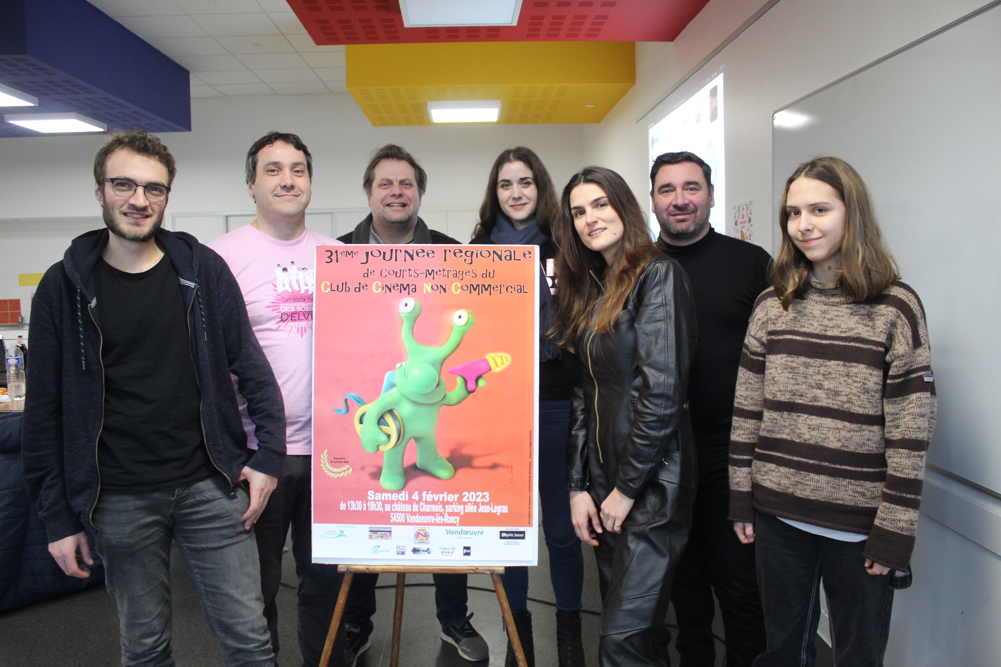 De G. à D. : Théo Bassan (juré), Luc Toussaint et Christophe Bertaux (Club de c.n.c. de Lorraine), Lucia Larenarde (jurée), Nina Robert (Présidente du jury), Thomas Bourguignon (juré) et Lillie Delalle (jurée).