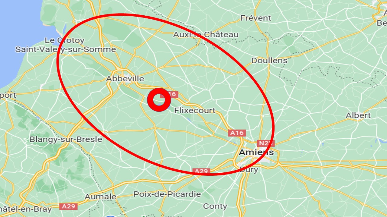 Carte des visites possibles dans un rayon de 30 mn