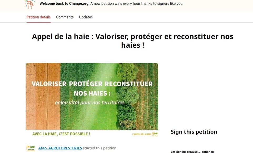 Prenons racine s'associe à l'appel de l'AFAC-Agroforesteries