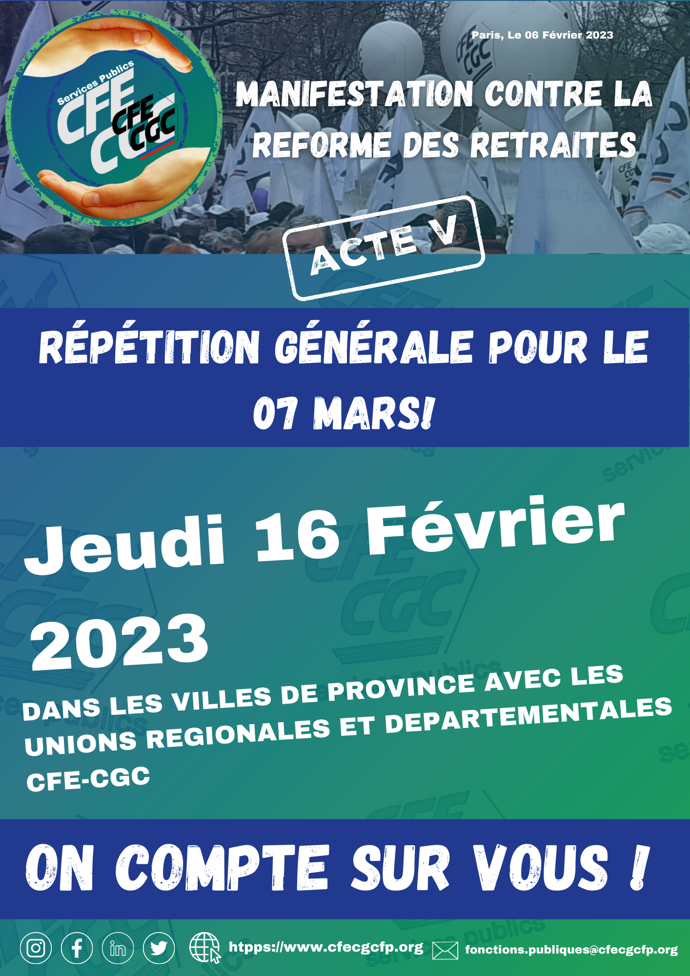 Acte 5 mobilisation en province contre la réforme des retraites