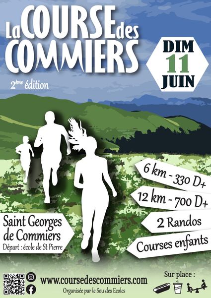 Affiche de la première édition de la course des commiers organisée par le sou des écoles de Saint Georges de Commiers