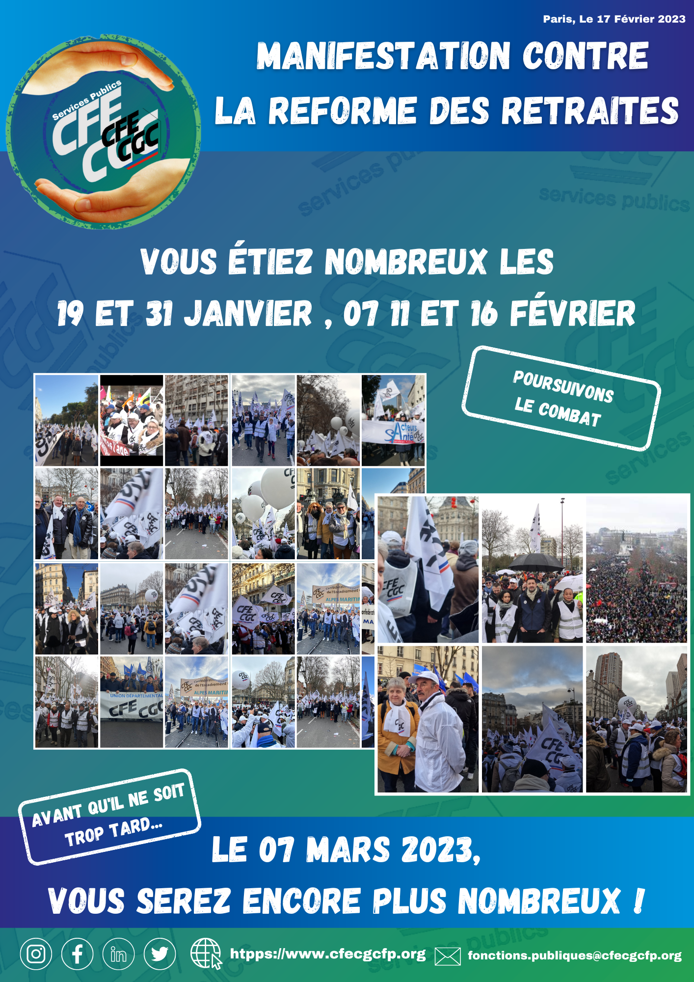 Le 07 Mars vous serez encore plus nombreux!!