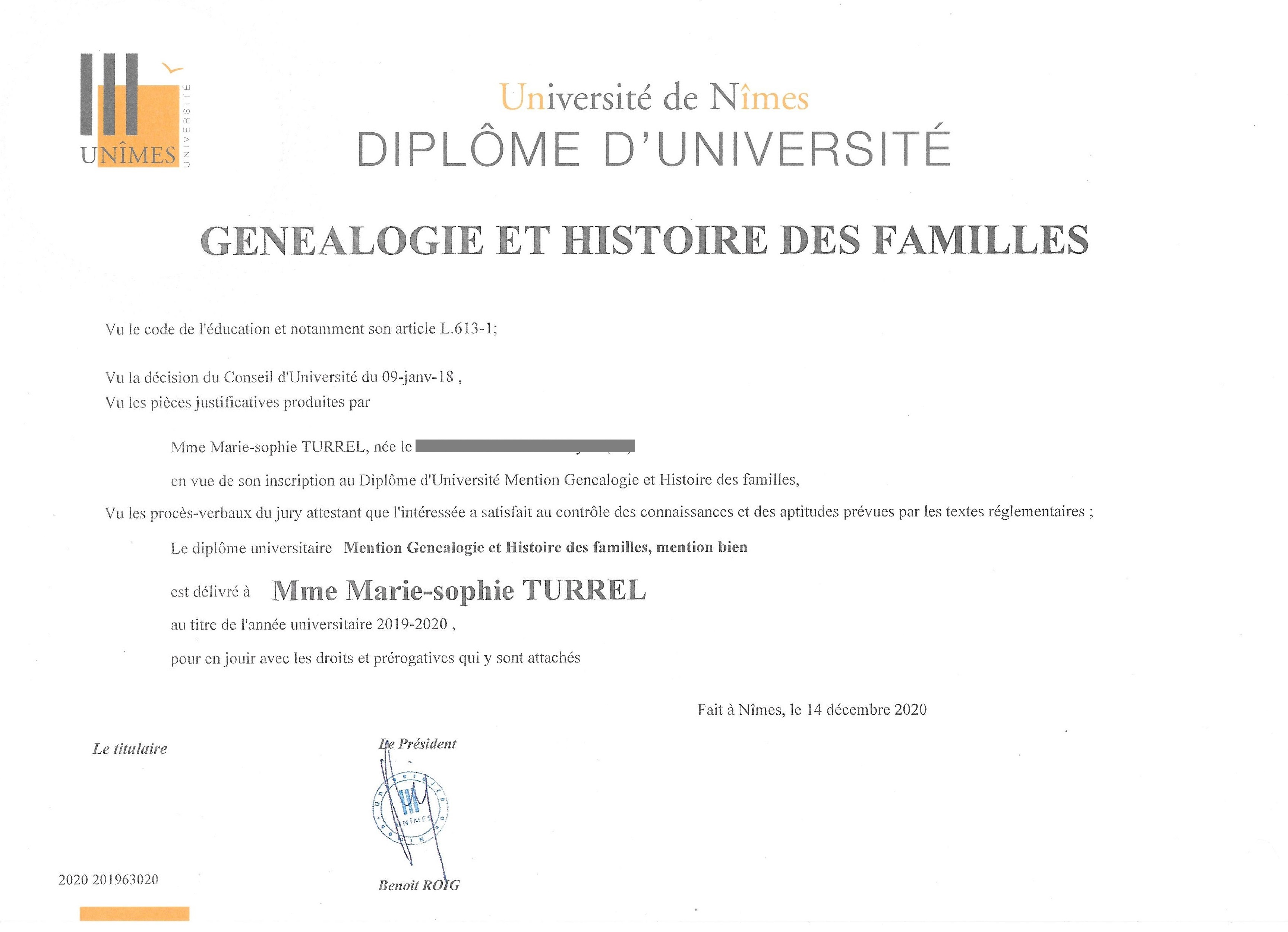 Diplome d universite genealogiste professionnel